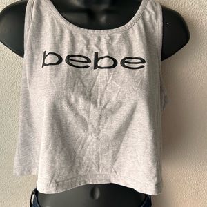 Large BeBe grey crop tank